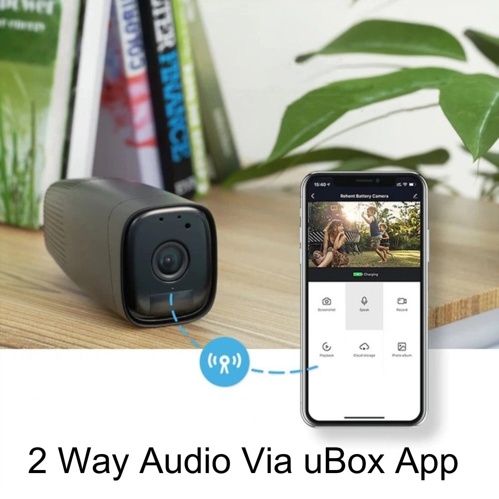 6 Month Battery Power Wire Free Wireless Wifi Video Camera Recorder 2 Way Audio Ubox App