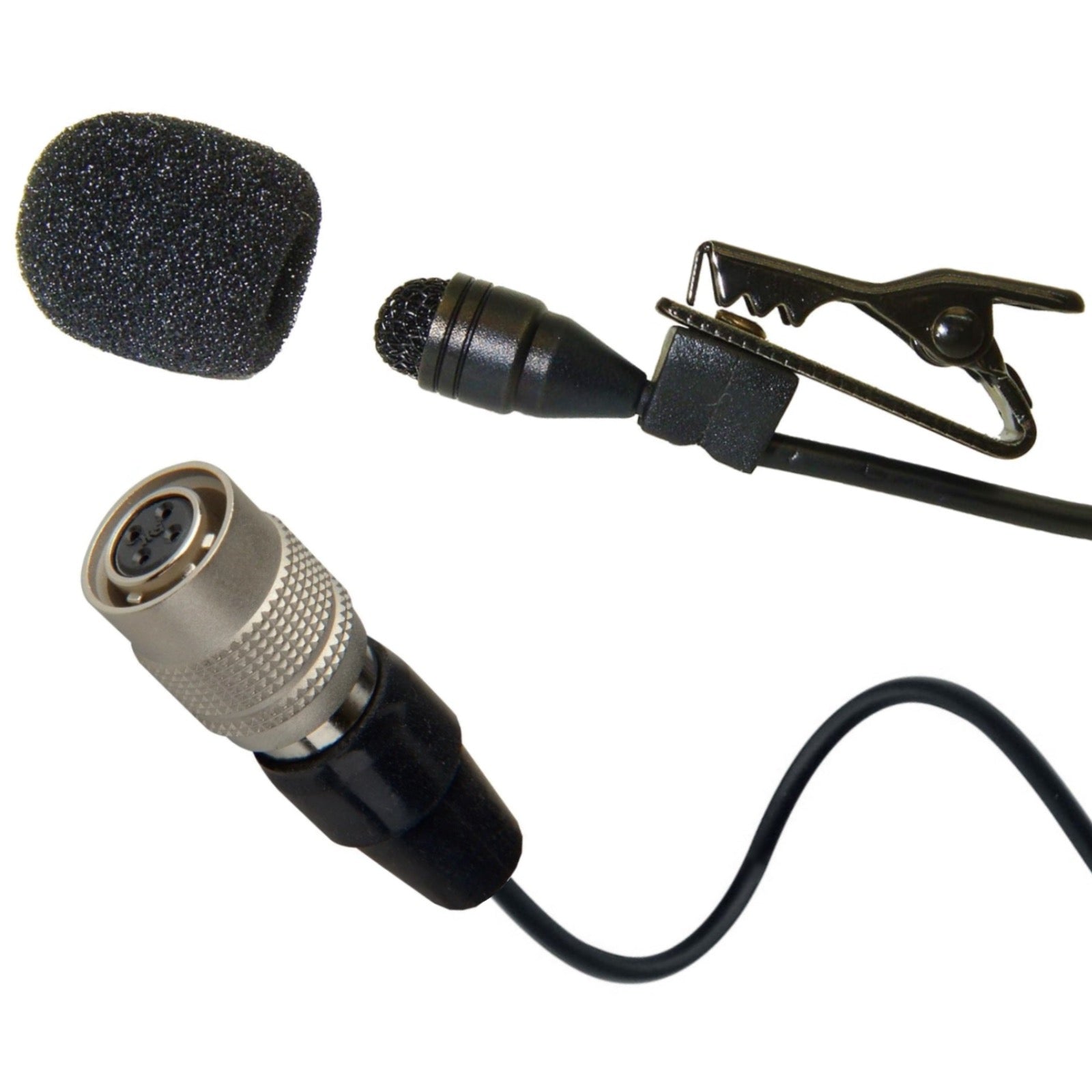 Lavaliere Microphone for Audio Technica ATW Wireless Body-pack Transmitter 4 Pin Hirose (CW)
