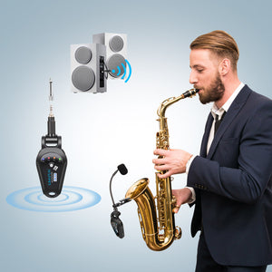 Kimafun KM-U306B Professional 2.4G Instrument Gooseneck Wireless Saxaphone Microphone