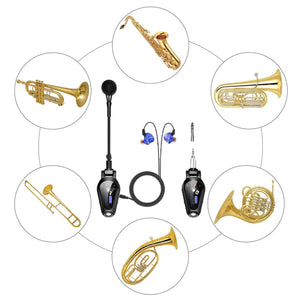 Kimafun KM-U307-1 Professional Wireless Saxophone Microphone System with in-ear Monitoring