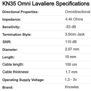 AKG Mini Lavaliere Microphones 3 Pin Mini XLR (TA3F) for Wireless Body Pack Radio Transmitters