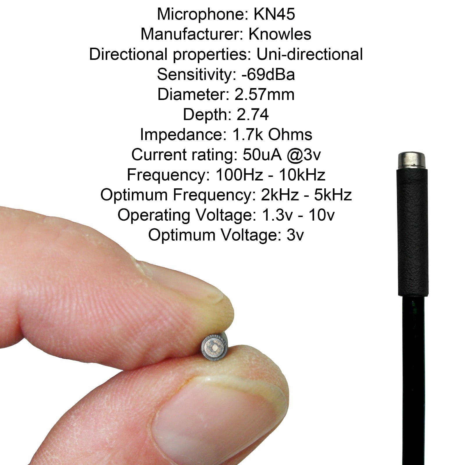 Knowles Ultra Miniature Lavaliere Microphone for Body-Pack Transmitters Premium Sound Quality Noise Cancelling Mic
