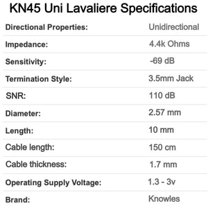 AKG Mini Lavaliere Microphones 3 Pin Mini XLR (TA3F) for Wireless Body Pack Radio Transmitters