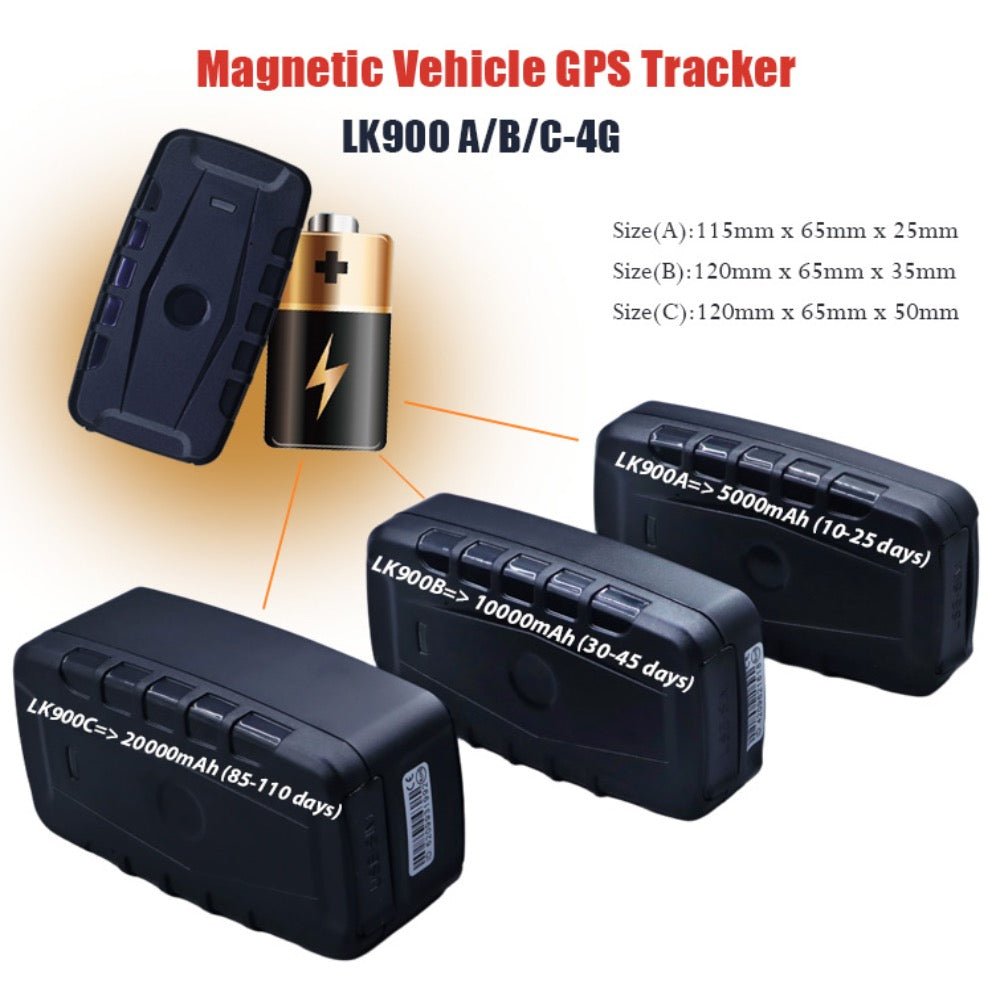 LK900 4G GPS Tracker 110 Day Battery Magnetic GEO Fence Motion Speed Drop Alarm Notification