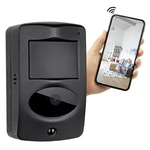 Ultra Long Battery Wi-Fi Spy Camera in Black PIR Alarm Sensor Security Motion Detect Recorder & Alert