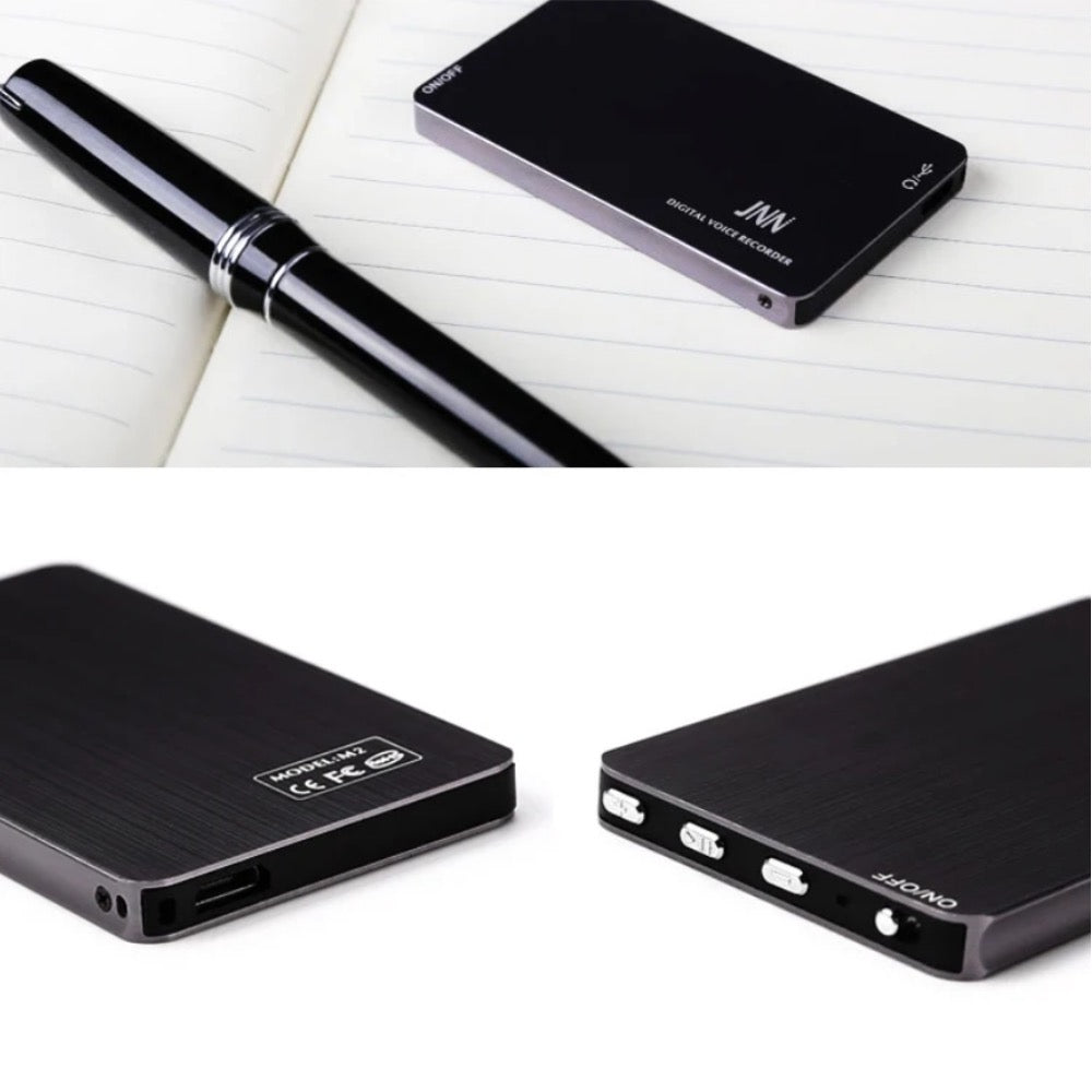 M2 Credit Card Recorder Sound Activated 80 Hours Battery High Quality 1536Kbps .WAV Audio
