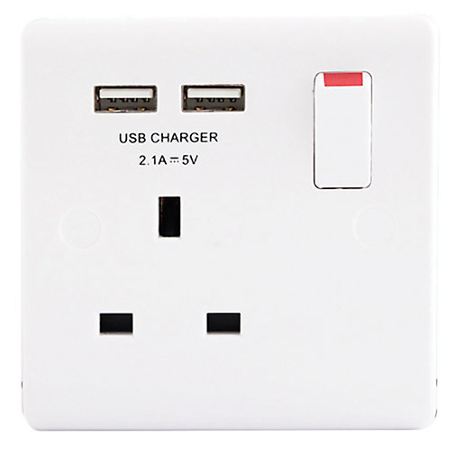 Wireless GSM Audio Monitor & Sound Recorder In Single Wall Socket Electric Outlet with Dual USB 5v Charger Port