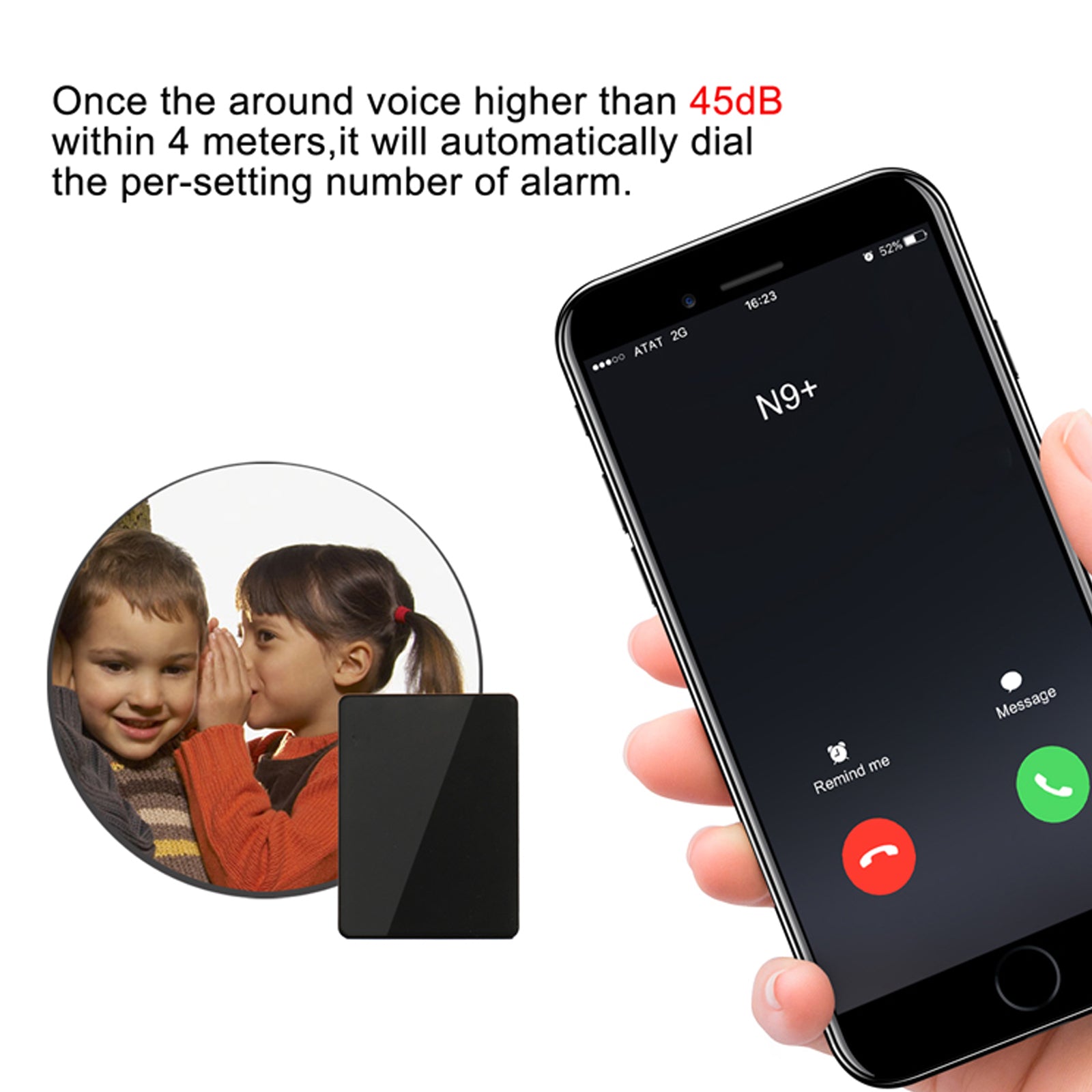 Wireless GSM Audio Monitor Listening Device with Sound Activated Call Back on UK/EU Sim