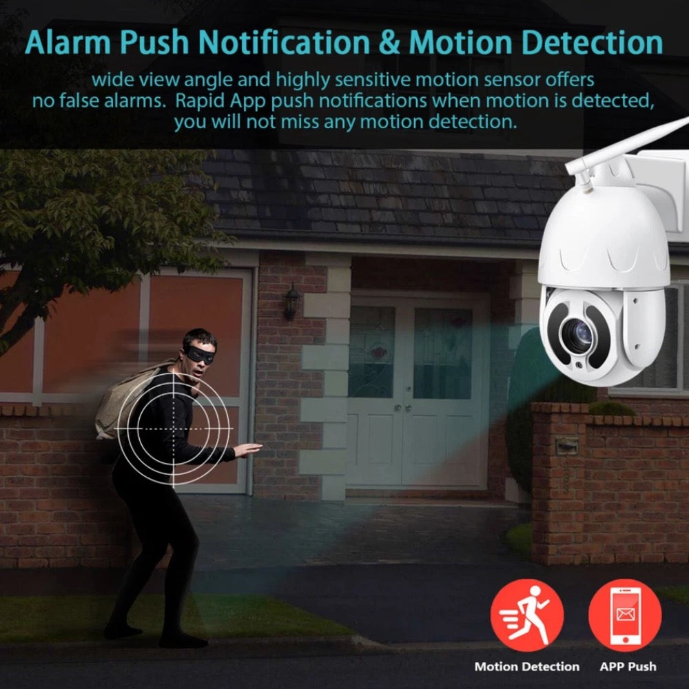 Wireless 4G PTZ Dome Camera 30x Optical Zoom 355º Pan 90º Tilt & 100m Night Vision Human Tracking