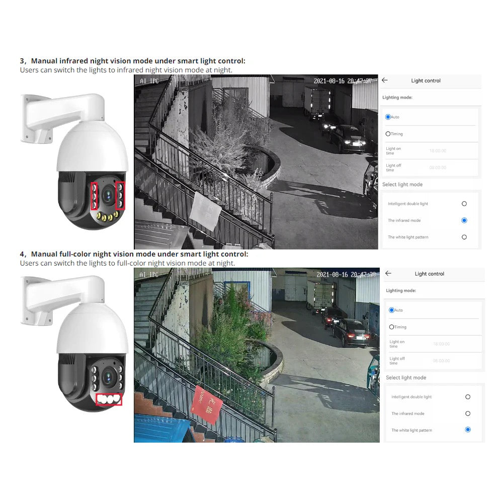 4G 8MP 4K UHD PTZ CCTV Camera 36x Auto Zoom & Human Tracking Face Recognition 200m Night Vision Full 360º Pan