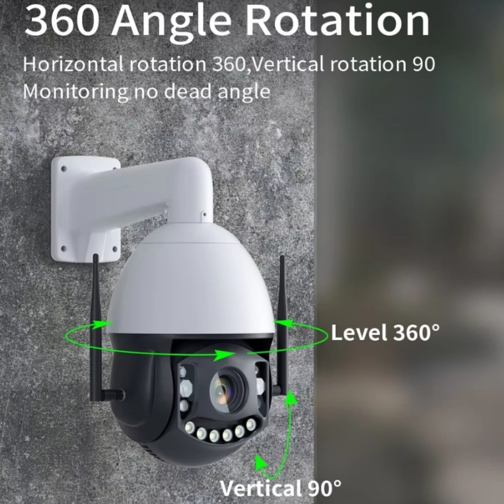 4G 8MP 4K UHD PTZ CCTV Camera 36x Auto Zoom & Human Tracking Face Recognition 200m Night Vision Full 360º Pan