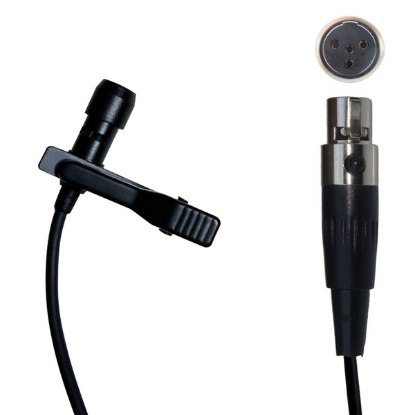 Lavaliere Microphone with 4 Pin Mini XLR Female (TA4F) Connector for Shure Body Pack Transmitters