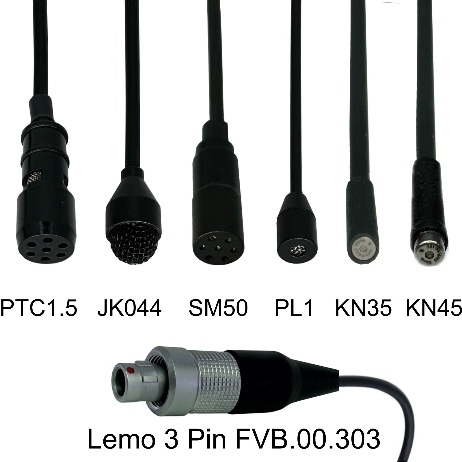 Lemo 3 Pin Microphone Lavaliere Lapel for Sennheiser Shure WisyCom Zaxcom Wireless Body Pack Radio Transmitter