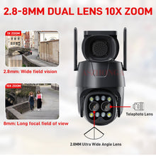 Wifi Dual Lens 8MP Camera (4MP+4MP) Auto Human Tracking 10X Zoom 360º PTZ