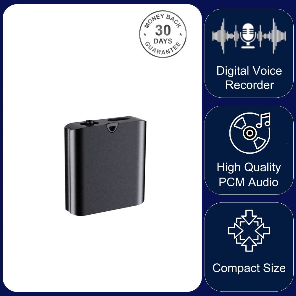 Q63V Mini Magnetic Voice Recorder Sound Activated Noise Reduction 1536Kbps PCM 20 Hour Battery