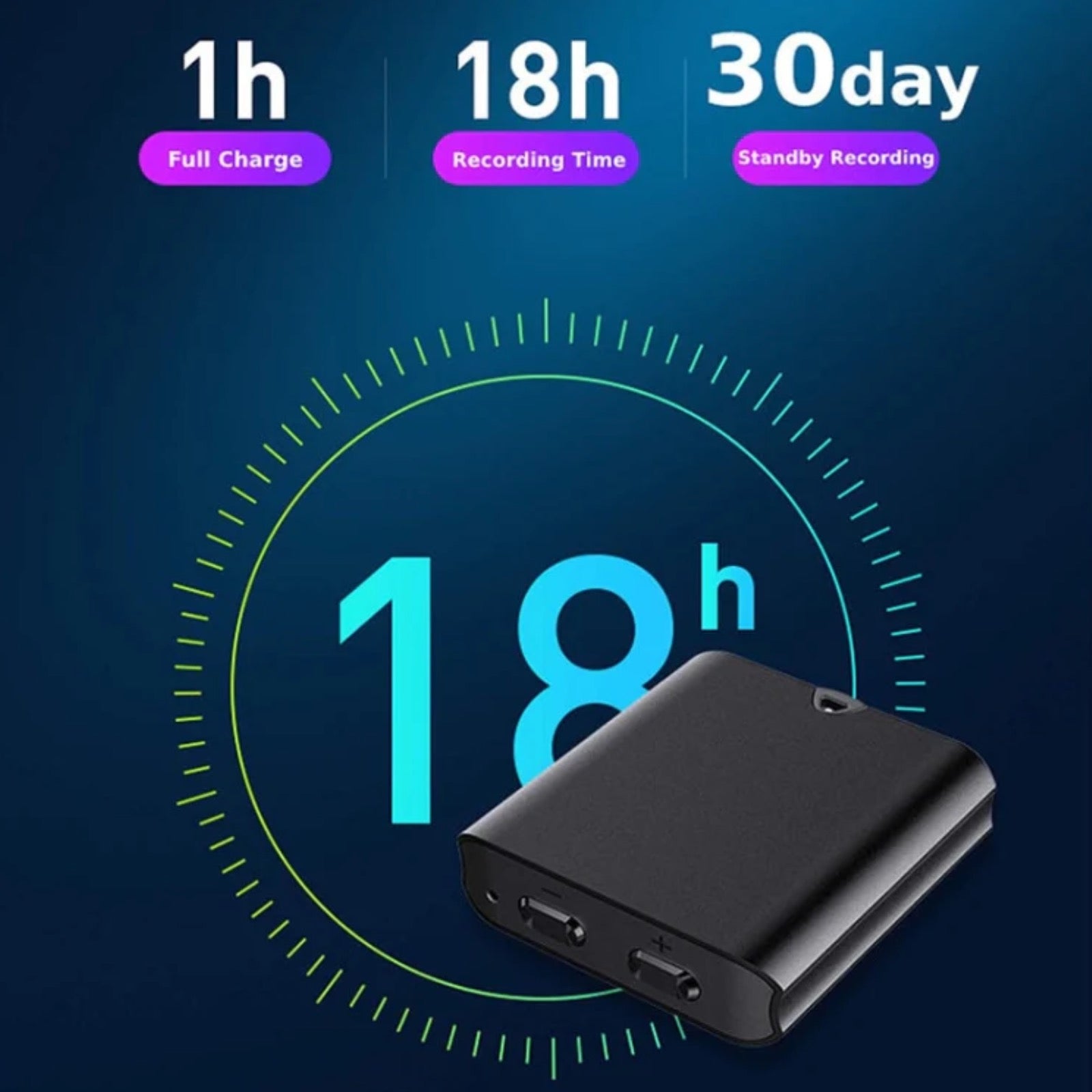 Q63V Mini Magnetic Voice Recorder Sound Activated Noise Reduction 1536Kbps PCM 20 Hour Battery