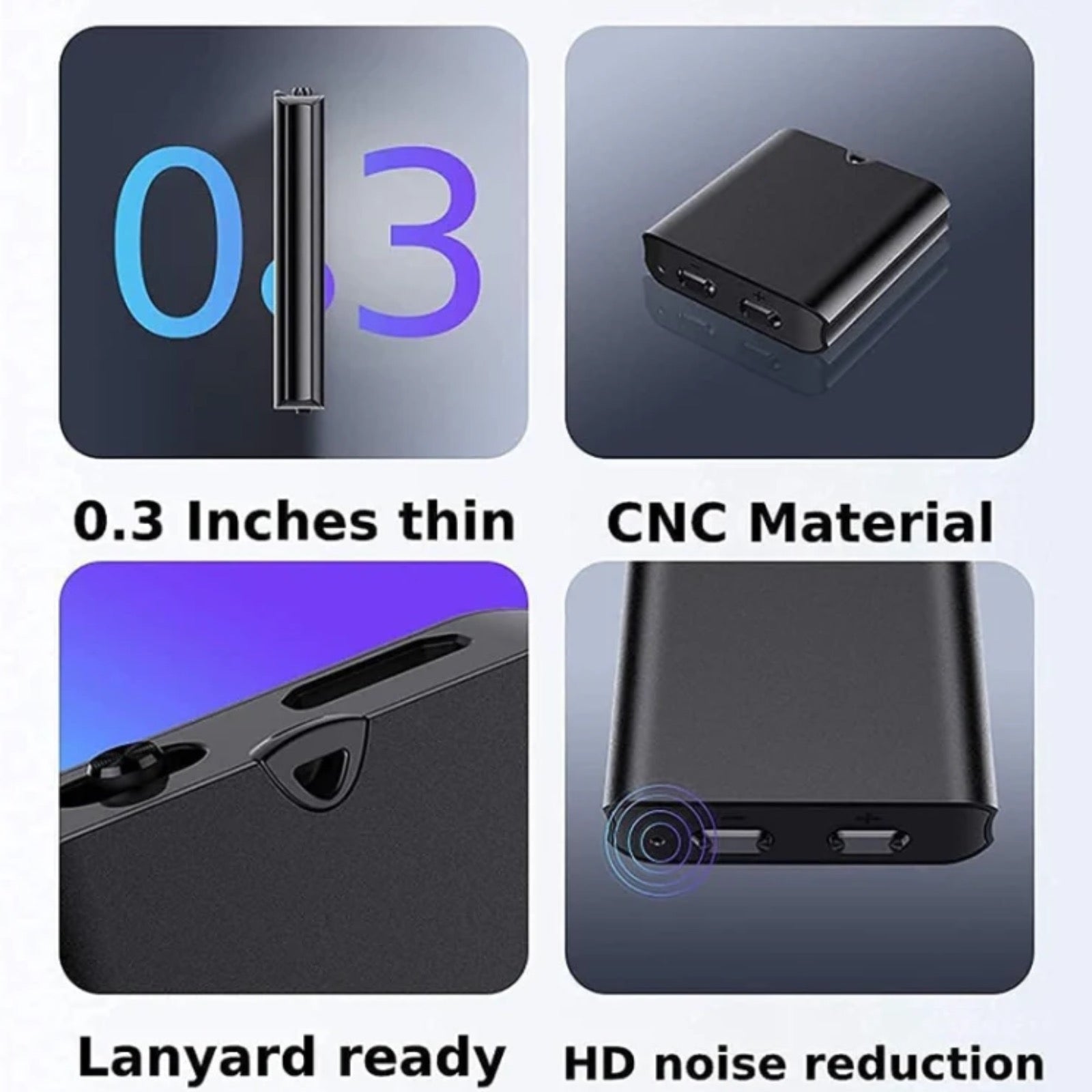 Q63V Mini Magnetic Voice Recorder Sound Activated Noise Reduction 1536Kbps PCM 20 Hour Battery