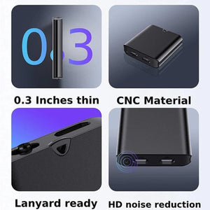 JNN Q63V 32GB Mini Magnetic Voice Recorder Sound Activated Noise Reduction 1536Kbps PCM 20 Hour Battery