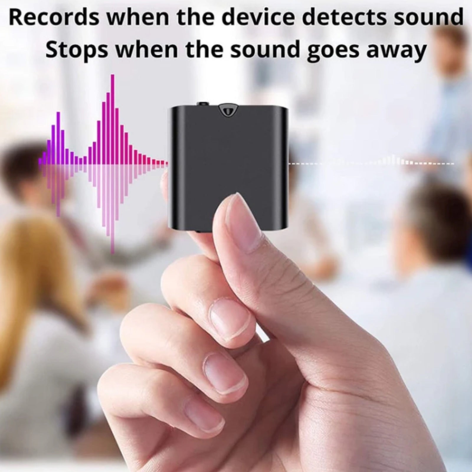 Q63V Mini Magnetic Voice Recorder Sound Activated Noise Reduction 1536Kbps PCM 20 Hour Battery