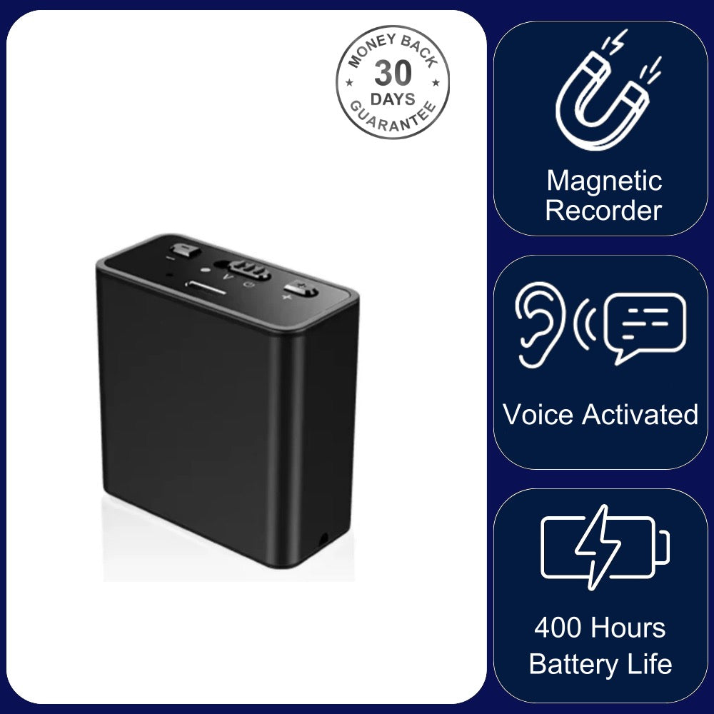 Q65V Magnetic Voice Recorder 200 Hour Battery Sound Activated ADPCM High Definition Noise Reduction