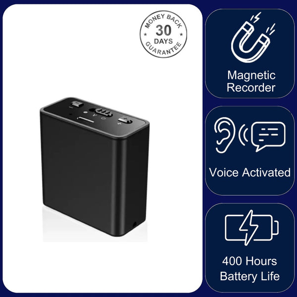 Q65V Magnetic Voice Recorder 200 Hour Battery Sound Activated ADPCM High Definition Noise Reduction