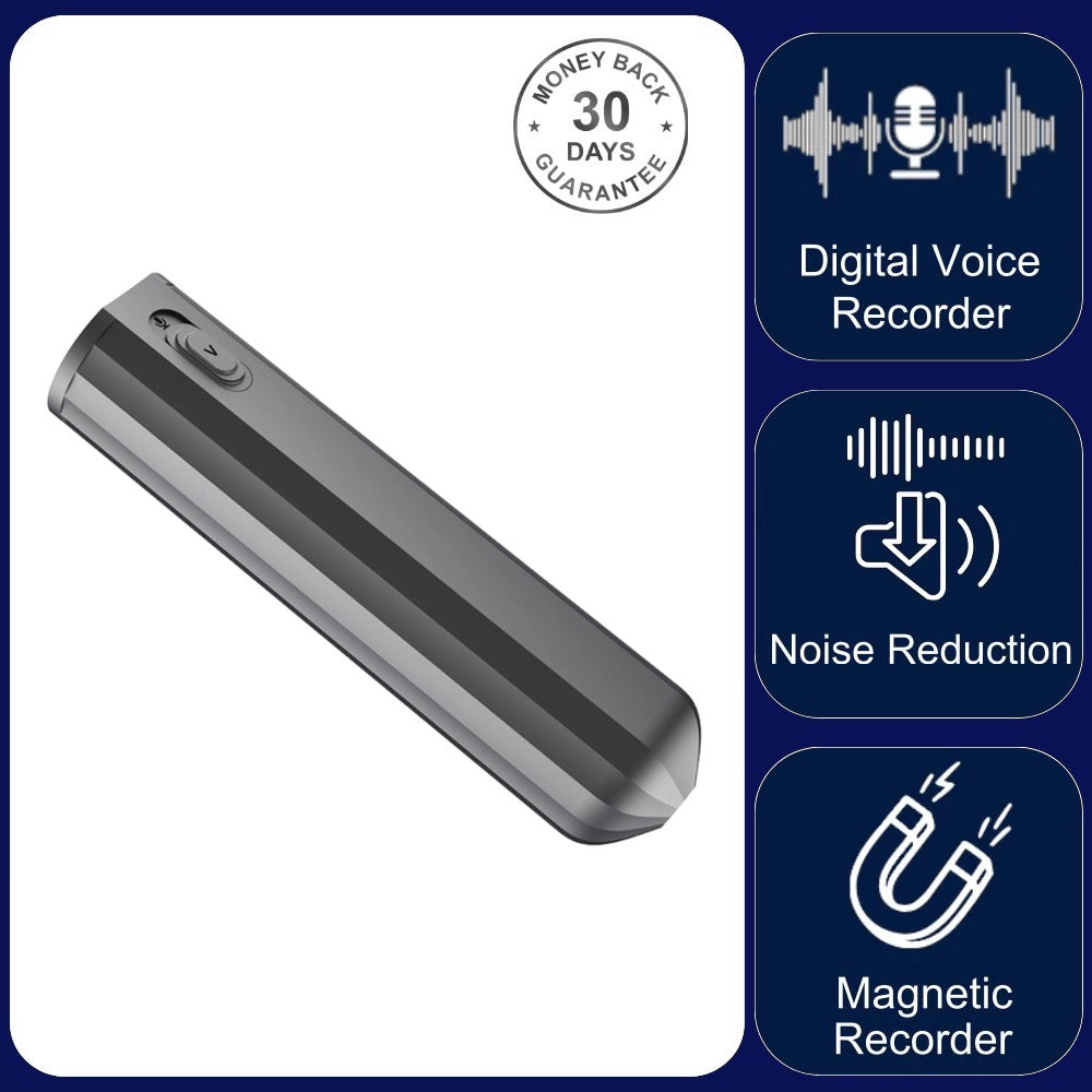 Q72 Sound Activated Recorder Long Battery Life (500 Hours) Magnetic Mount High Quality 1536kbps Bit Rate
