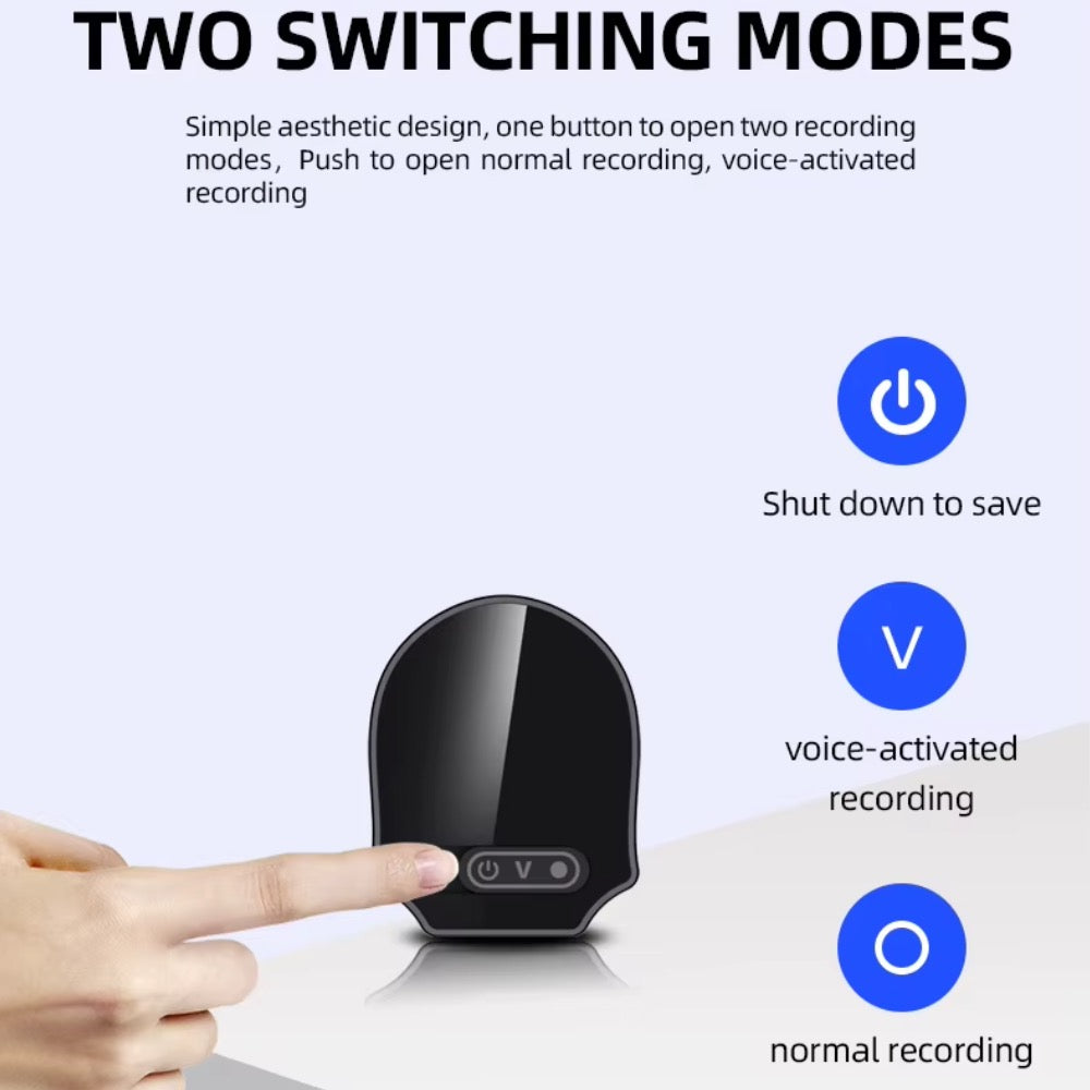 Q73V Mini Magnetic Voice Recorder 500 Hour Battery 64GB Memory Sound Activated Noise Reduction