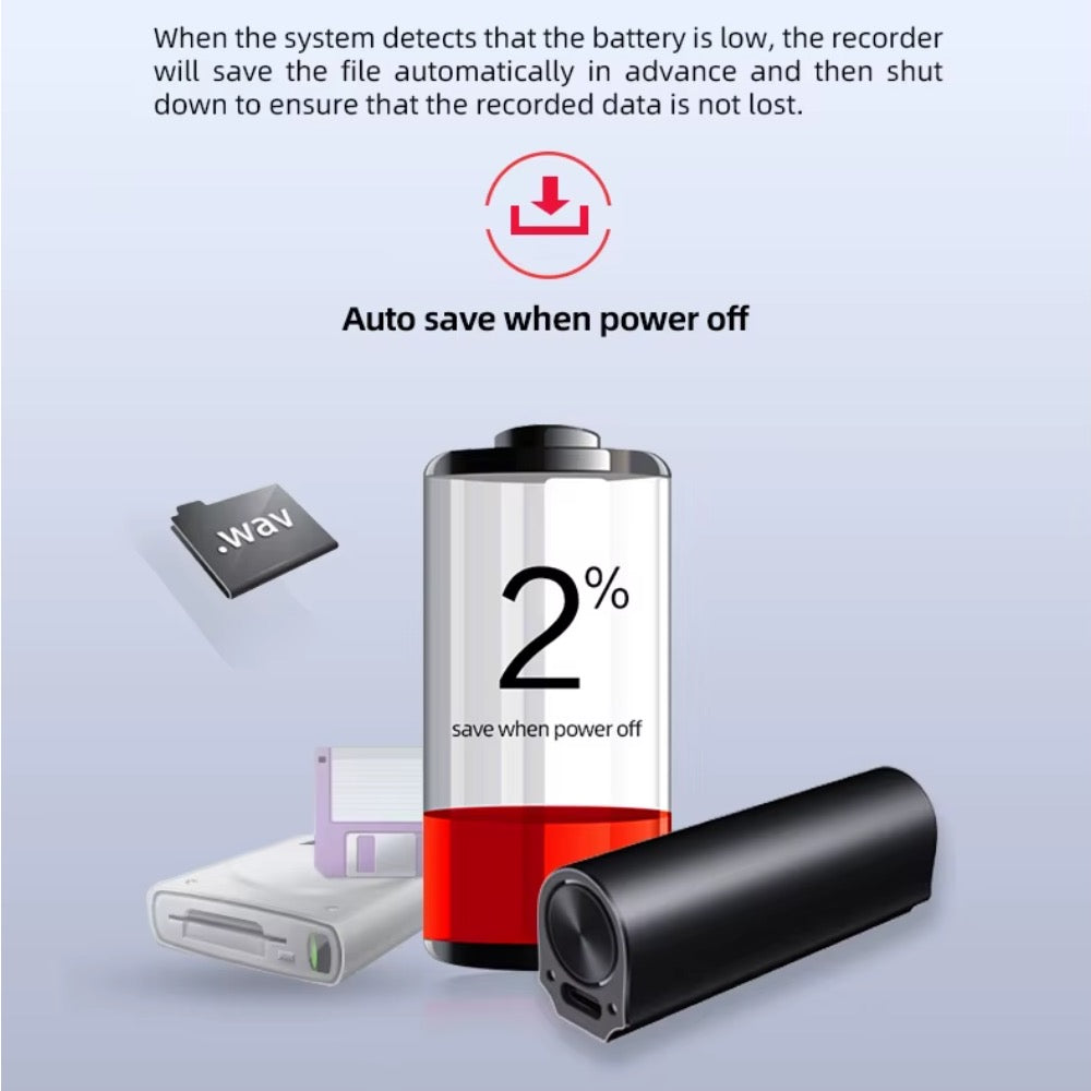 Q73V Mini Magnetic Voice Recorder 500 Hour Battery 64GB Memory Sound Activated Noise Reduction