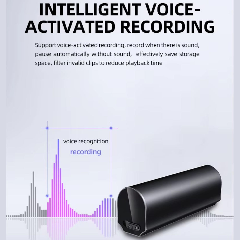 Q73V Mini Magnetic Voice Recorder 500 Hour Battery 64GB Memory Sound Activated Noise Reduction