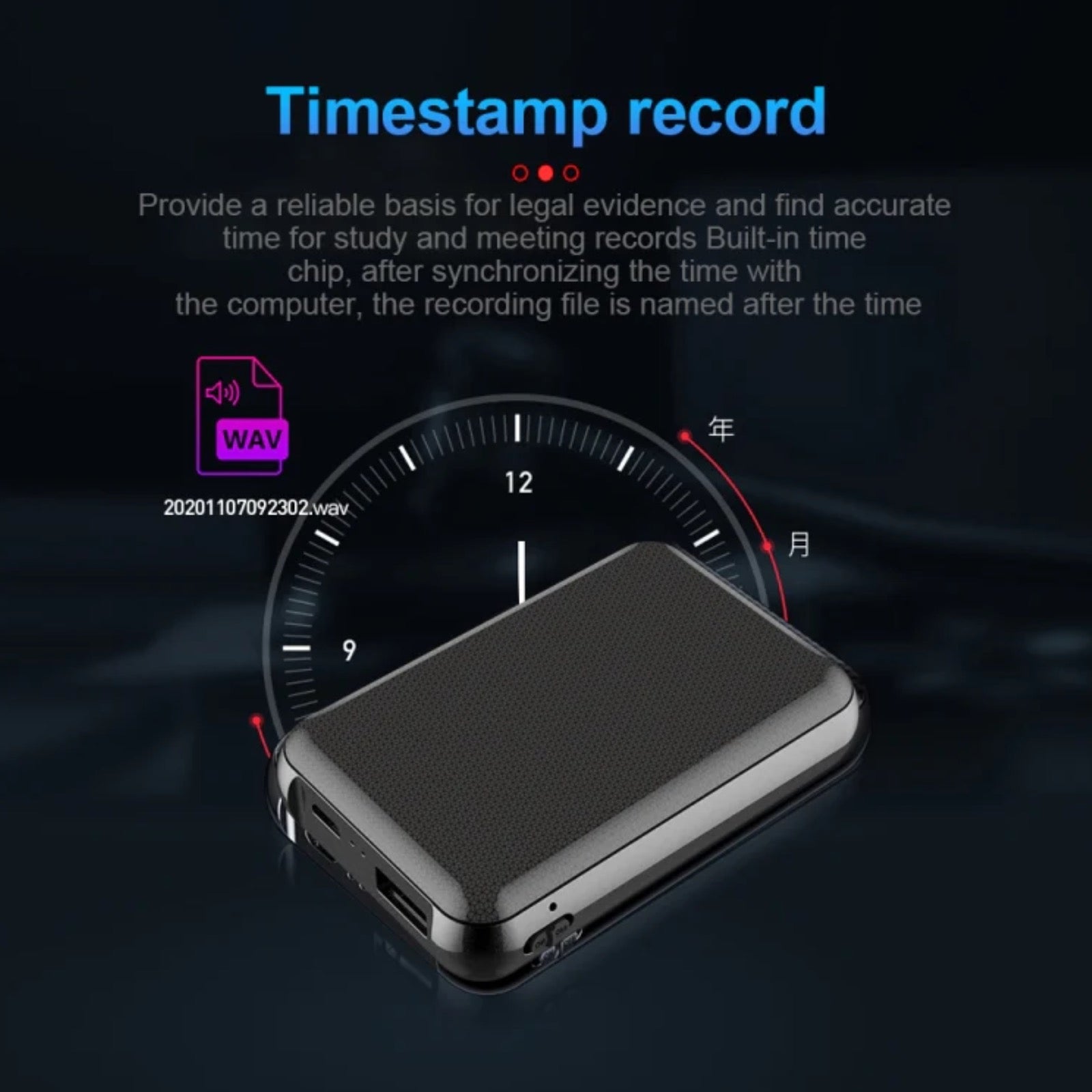 Q75 32GB Voice Recorder 1100 Hour Battery Sound Activated ADPCM High Definition Noise Reduction