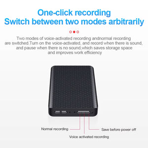 JNN Q85 32GB Magnetic Voice Recorder 12 Day Battery Sound Activated ADPCM High Definition Noise Reduction