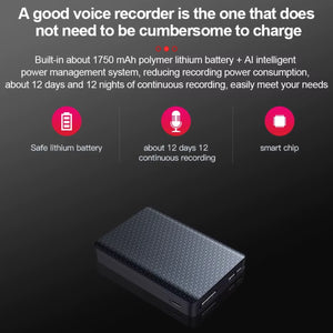 JNN Q85 32GB Magnetic Voice Recorder 12 Day Battery Sound Activated ADPCM High Definition Noise Reduction