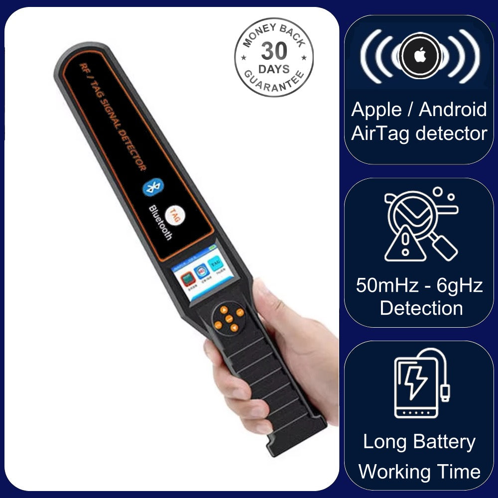 RFD-828 Portable Handheld Anti-Spy Bug Air Tag Detector Wifi Camera GPS Tracker GSM Audio RF Signal Scanner