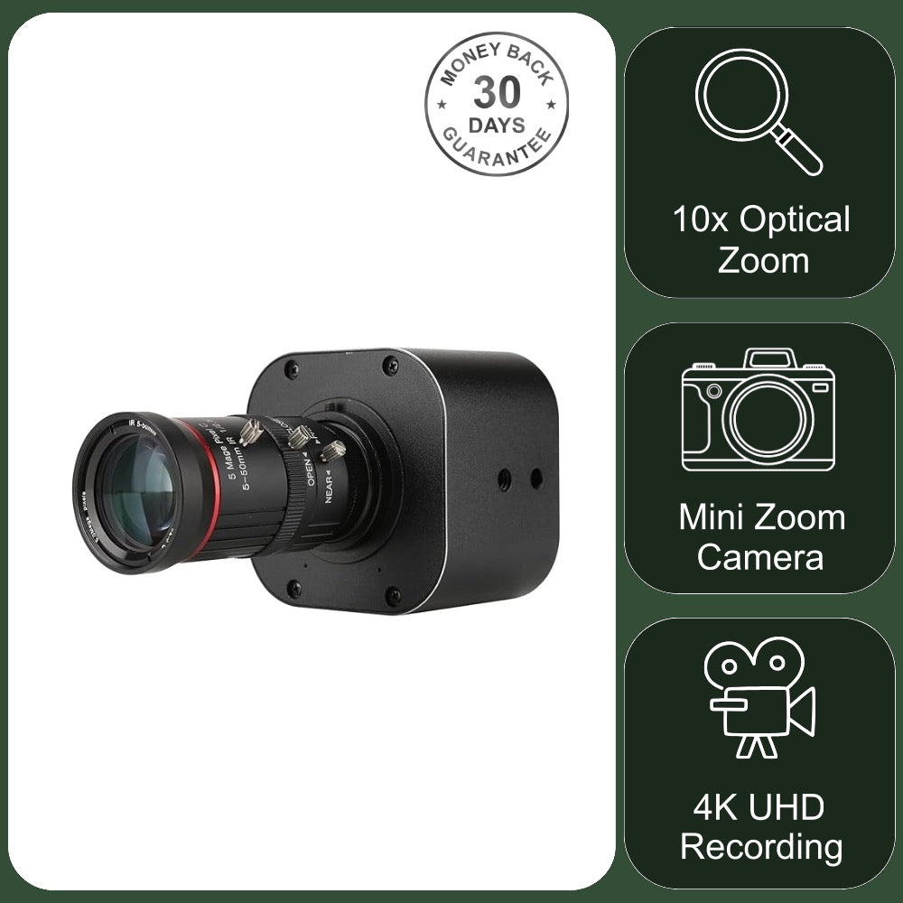 13MP Camera Wireless Wi-Fi UHD 4K Video Recorder 10x Optical Zoom Lens Miniature Size