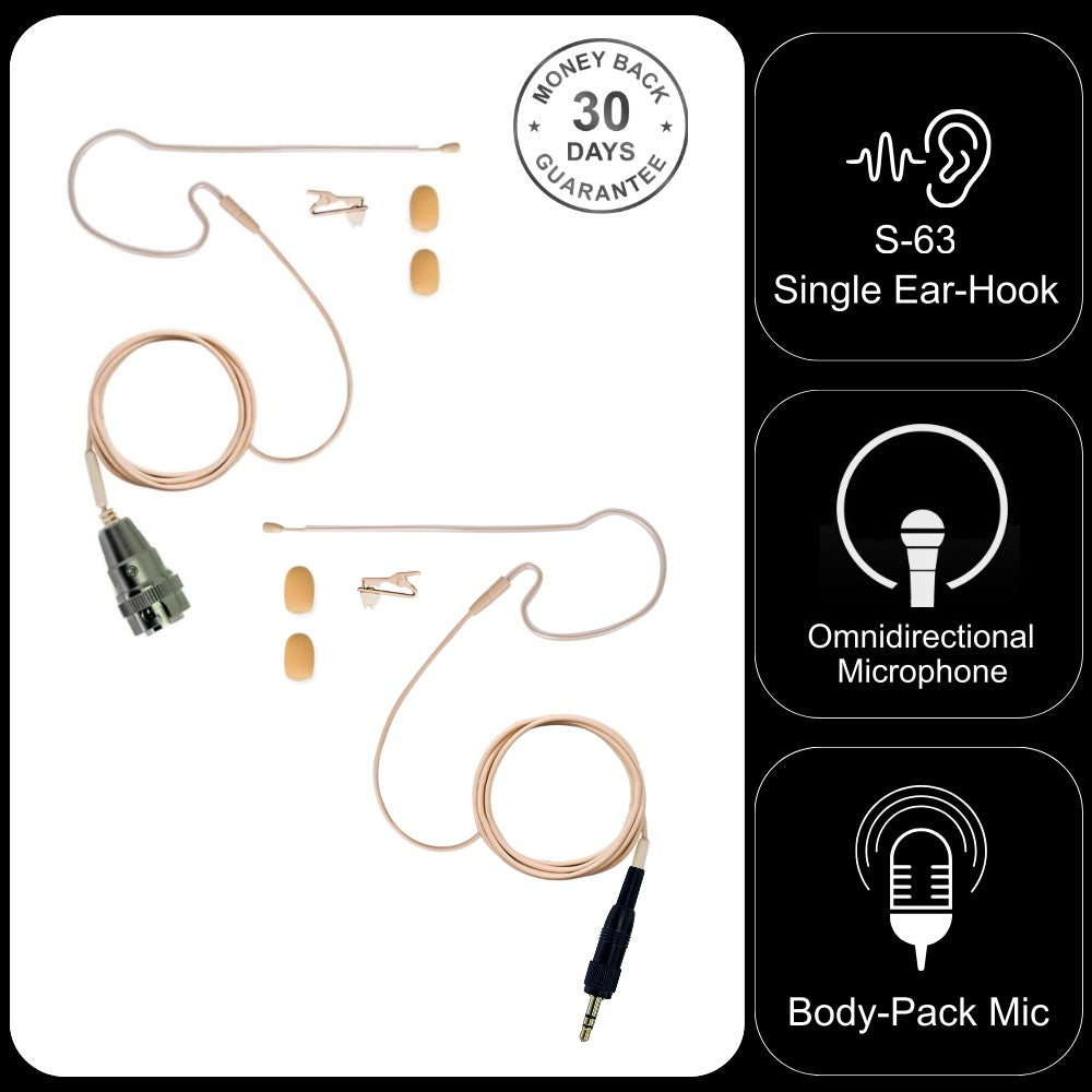 Single Earset Ear-Hook Microphone for Sony Body Pack Transmitter UTX WRT UWP URX