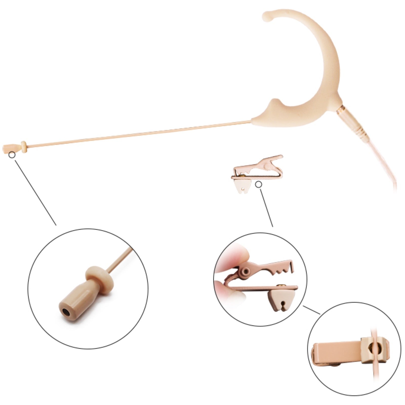 Omnidirectional Single Earset Ear Hook Microphone compatible with Shure Body Pack Transmitter