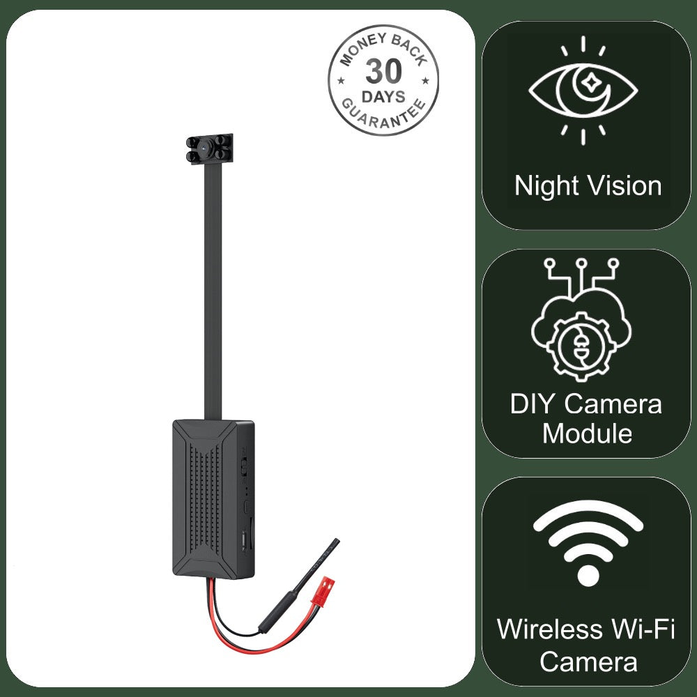 4K UHD Wi-Fi Camera Video Recorder Module 2MP Lens Night Vision 128GB 4200Ma Battery