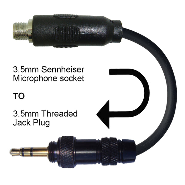 3.5mm Jack Microphone Adapter to Convert Sennheiser Lavalier Ear-hook Headset to Different Body Pack Transmitter Connector
