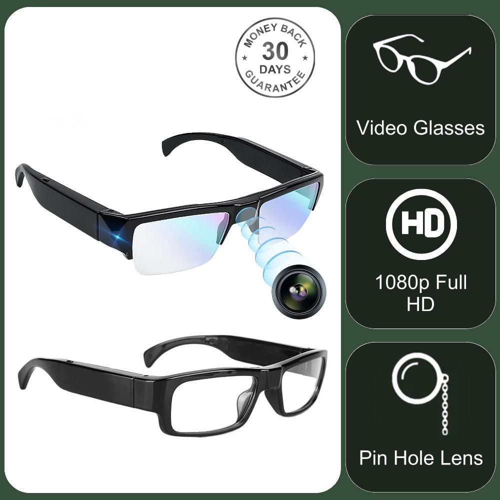 5MP Video Camera Glasses 1080p FHD Video Recorder with Sound & Take Photos