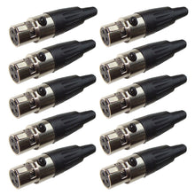 10x TA3F 3 Pin Mini XLR Connector Plug Female Socket For Microphone Audio Power