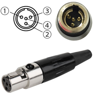 TA4F 4 Pin Mini XLR Connector Plug Inline Female Socket For Microphones & Audio