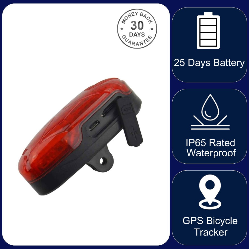 GPS Bike Bicycle Tracker LED Lamp Mobile Alarm System 3 Month Battery Standby