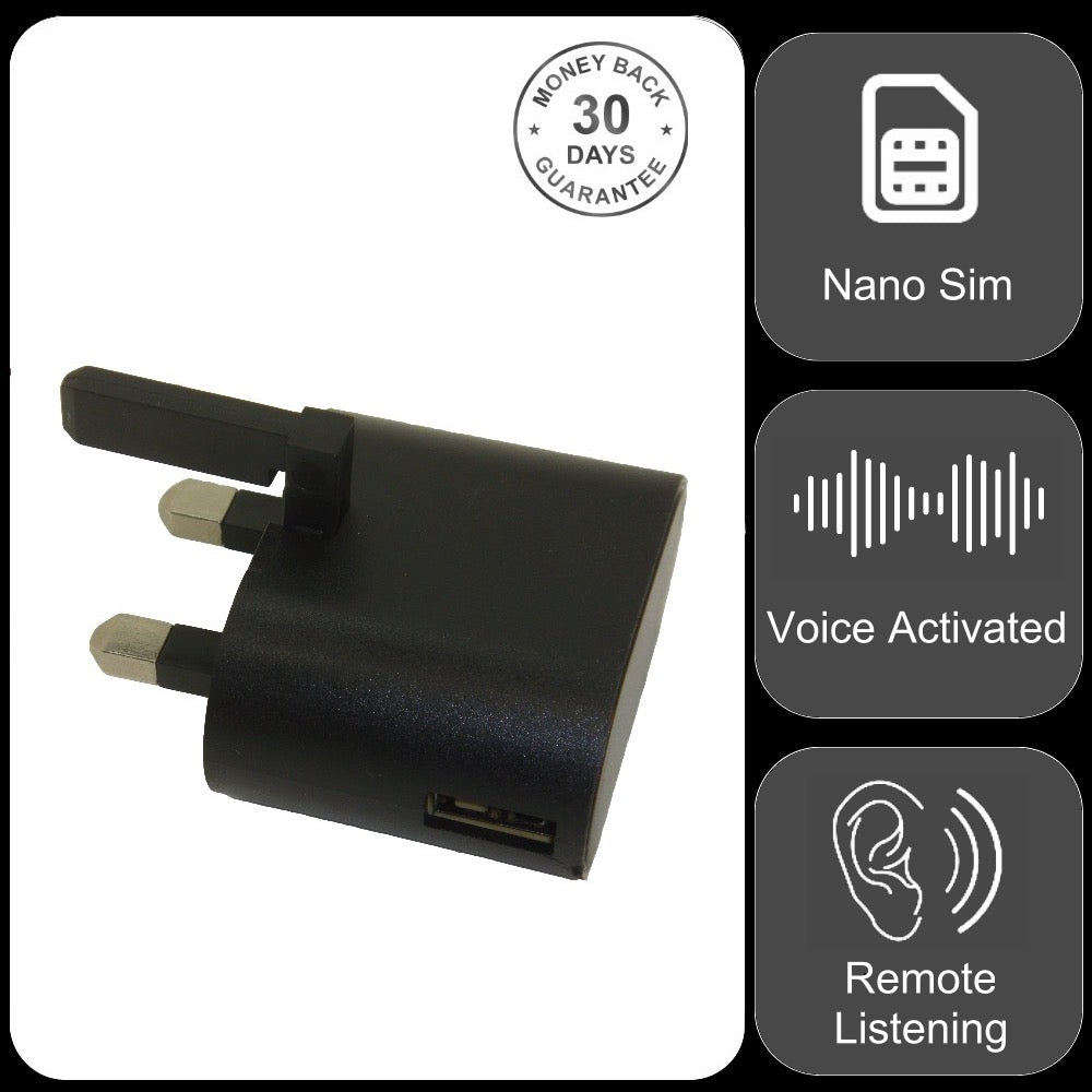 Wireless GSM Audio Monitor & Sound Activated Recorder in USB 5v/2A Phone Charger