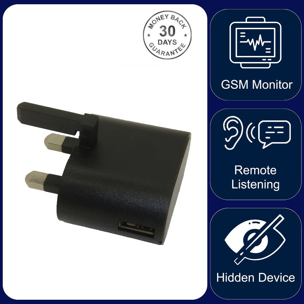 Wireless GSM Audio Monitor & Sound Activated Recorder in USB 5v/2A Phone Charger