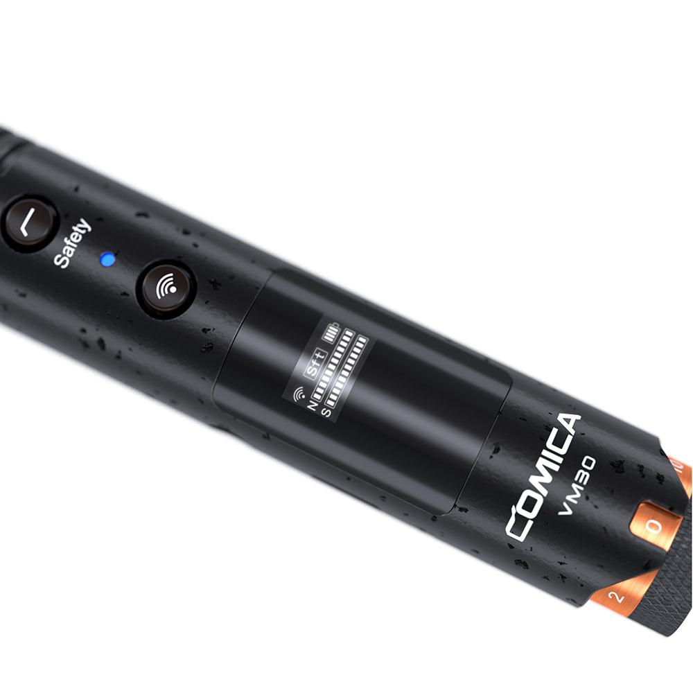 Comica VM30 Shotgun Microphone Super Cardioid Condenser Wireless 100 Metre Range Built In Recorder