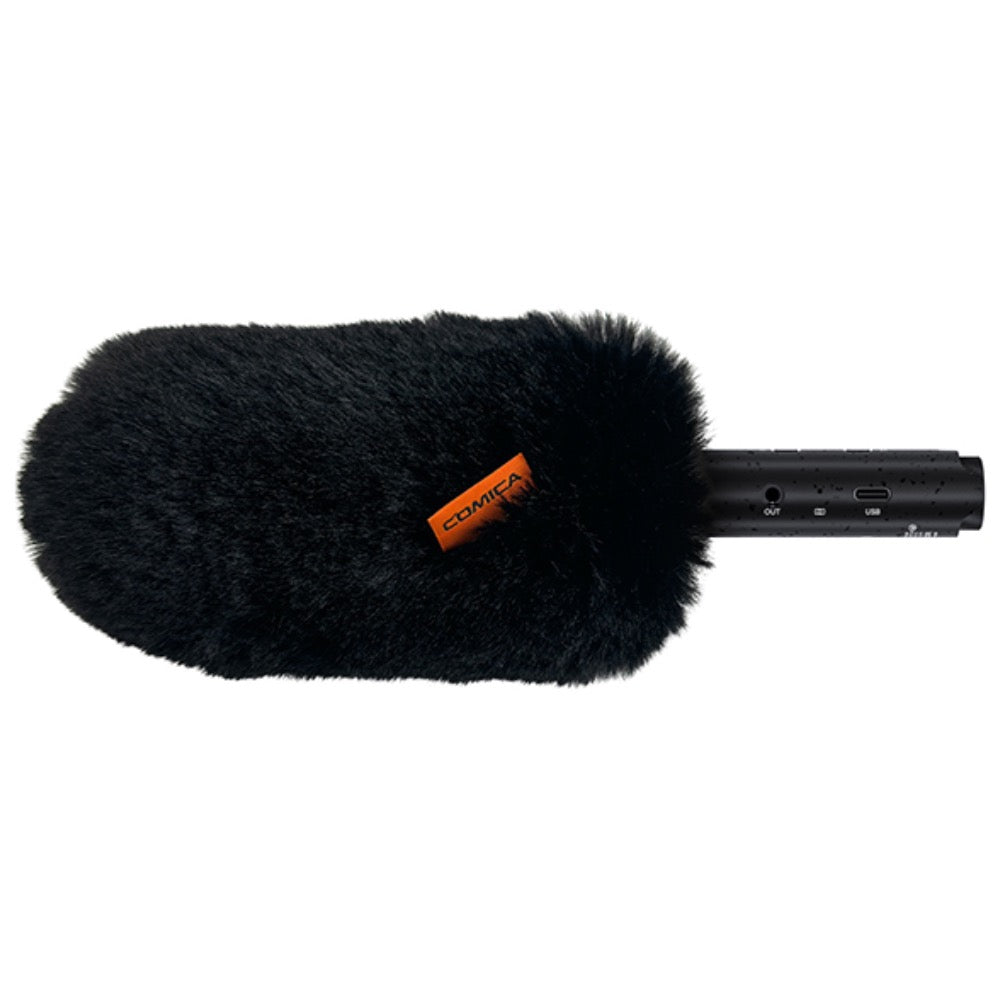 VM40 Comica Shotgun Microphone Super Cardioid Dual Channel Wireless 200 Metre Range Built In Recorder