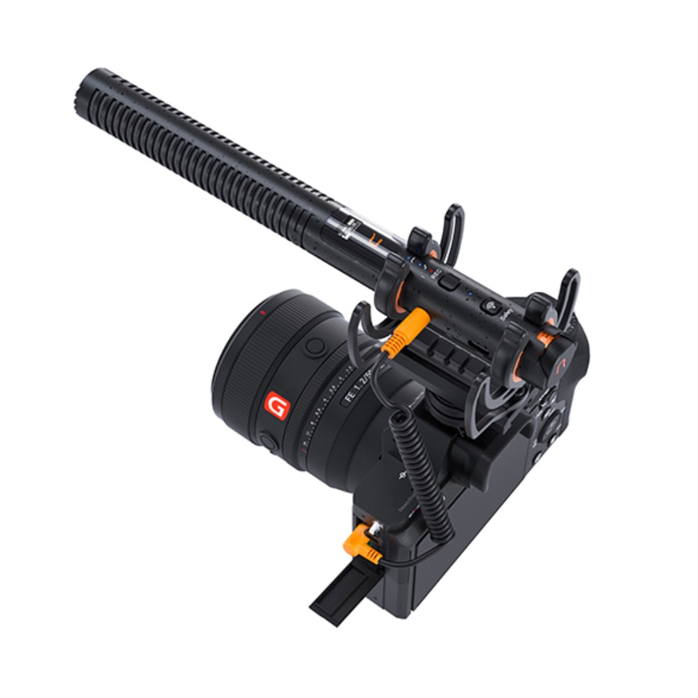 VM40 Comica Shotgun Microphone Super Cardioid Dual Channel Wireless 200 Metre Range Built In Recorder