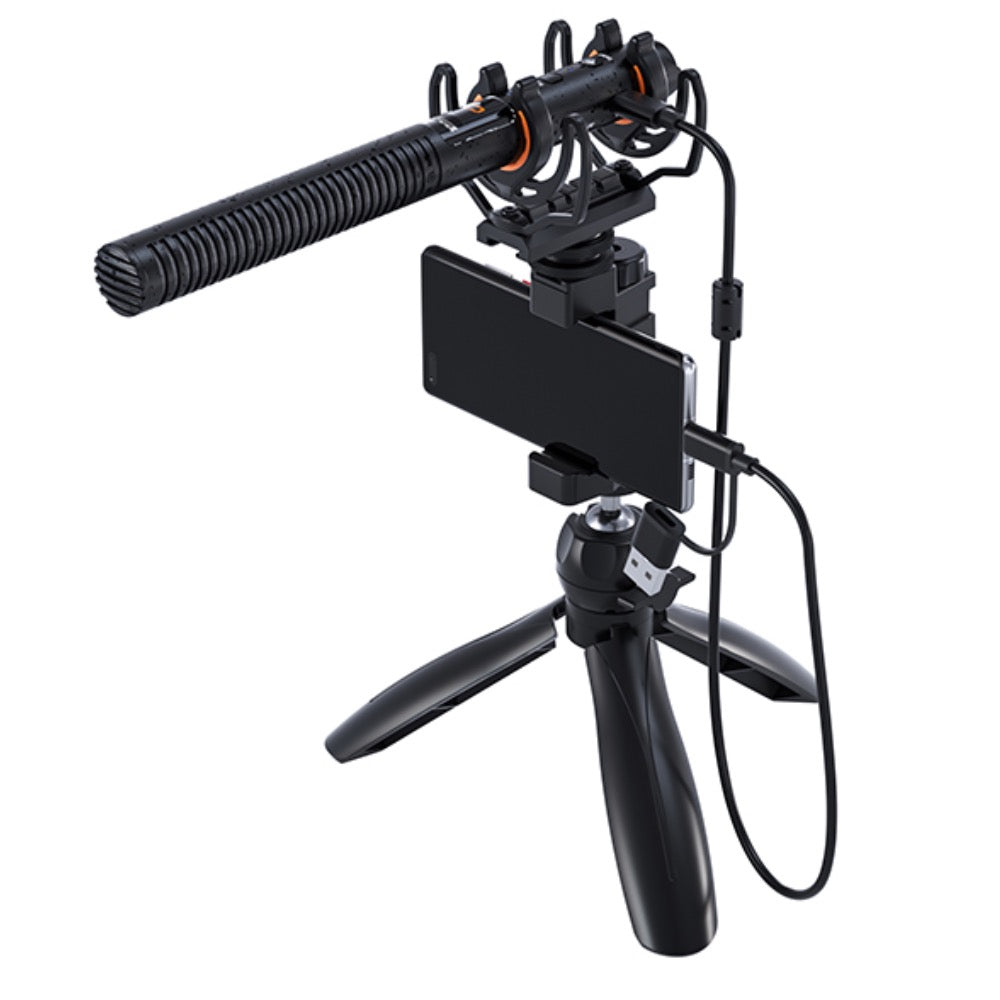 VM40 Comica Shotgun Microphone Super Cardioid Dual Channel Wireless 200 Metre Range Built In Recorder