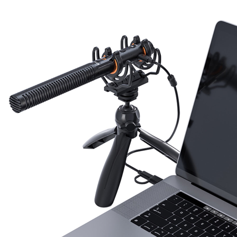 VM40 Comica Shotgun Microphone Super Cardioid Dual Channel Wireless 200 Metre Range Built In Recorder