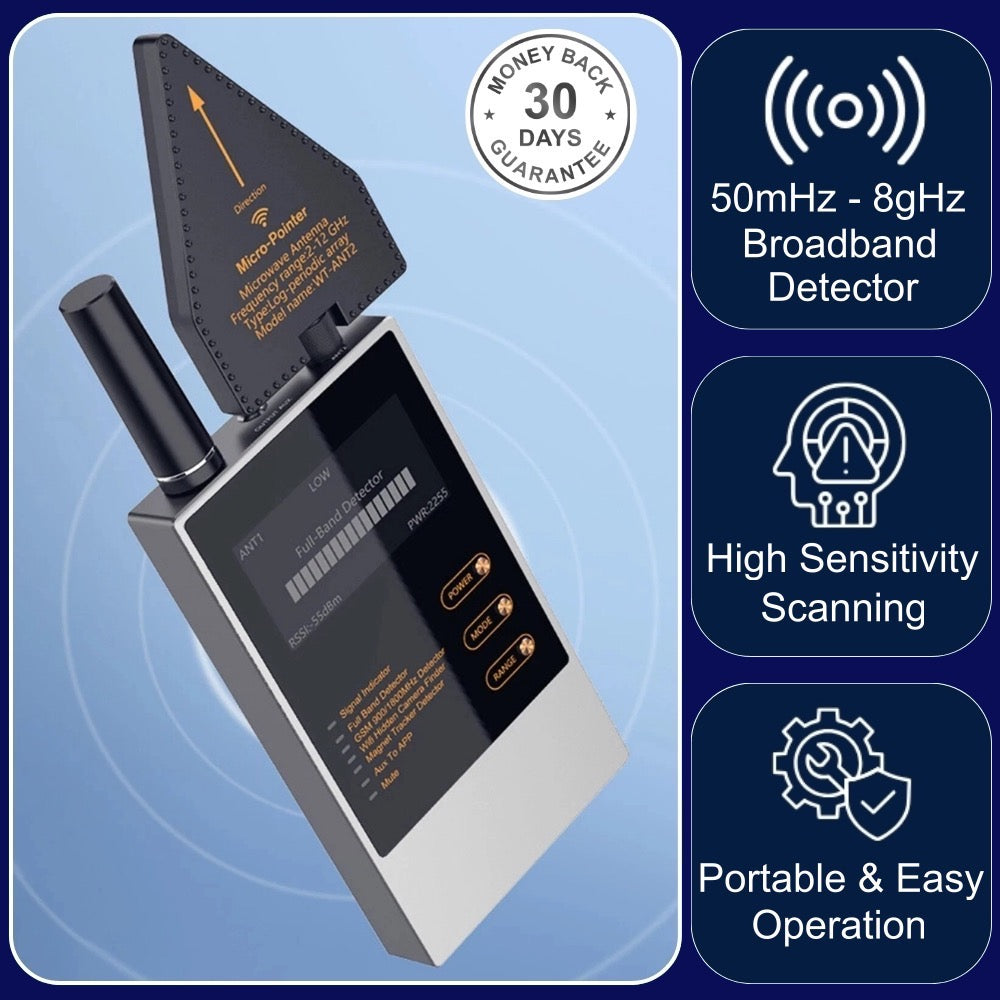 WT10 Anti Bug Sweep Full Band Detector GSM Audio GPS Tracker WIFI Hidden Camera Finder